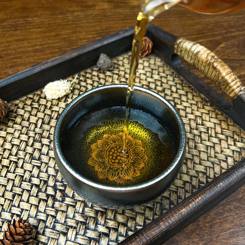 佛蓮花金蓮花底麒麟祥瑞主人杯茶杯品茗杯Buddha Lotus Master Cup