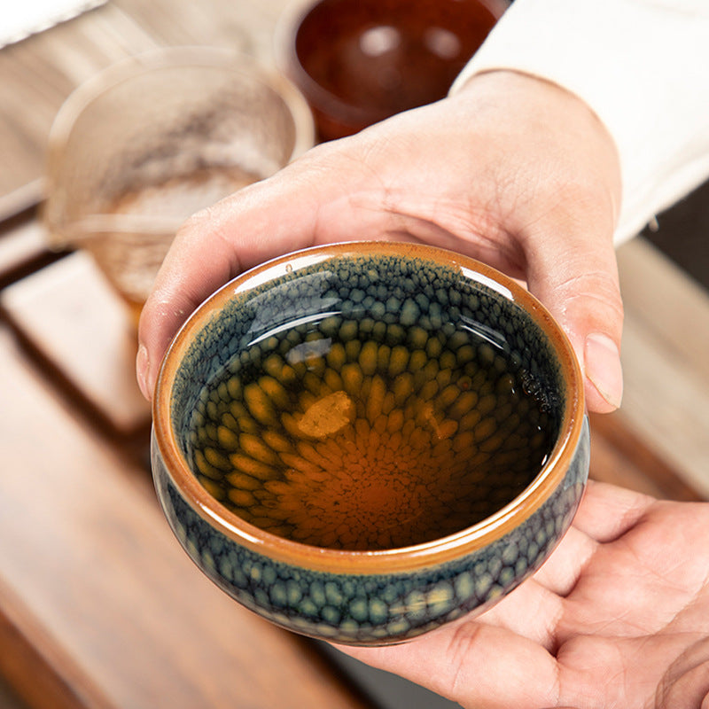 森林羽毛鴻運當頭將軍型主人杯品茗杯鷓鴣斑Forest feather, host cup, tea cup and lucky strike cup.