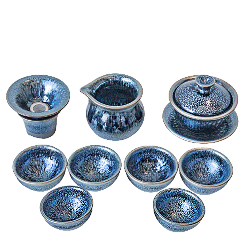 銀花茶具茶盞套裝Tea set, silver pattern professional tea set, high temperature production of natural ore has a good effect of softening water quality!