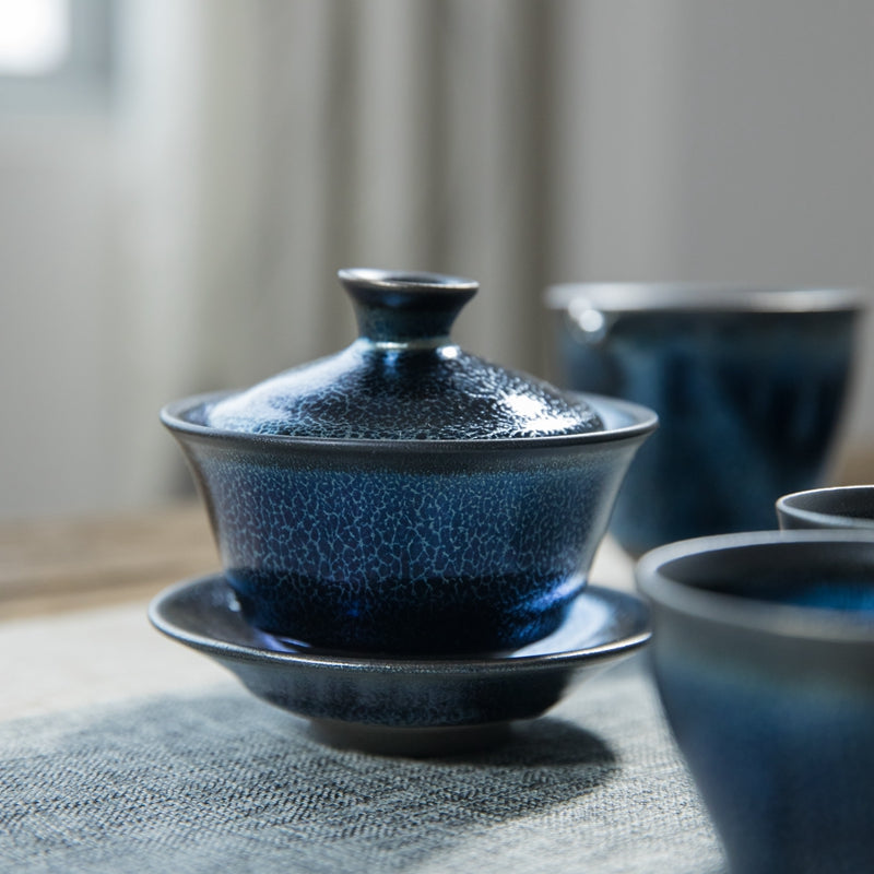 中国高端闪电纹理茶具套装China high-end lightning texture tea set